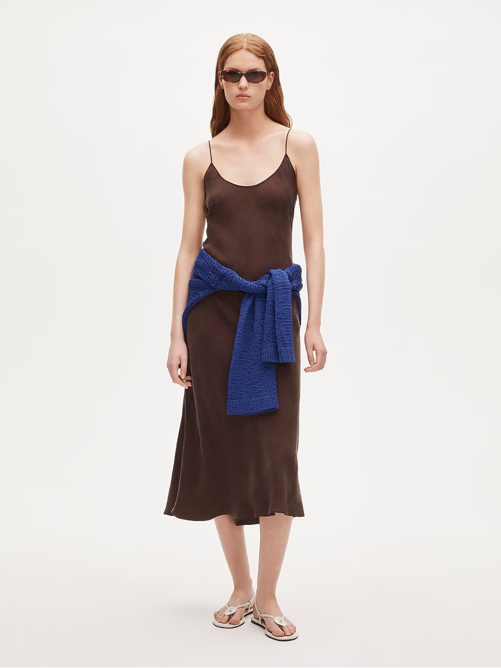 $148 msrp NWT Madewell Gwyneth slip dress cupro blend size 2 brown